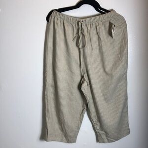 Vintage Linen Blend Capri Pants M-L